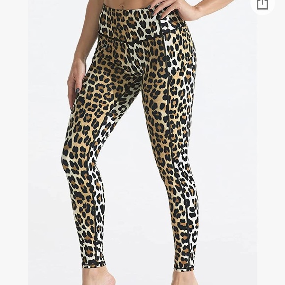 Leopard print workout pants-high waist - Picture 1 of 7